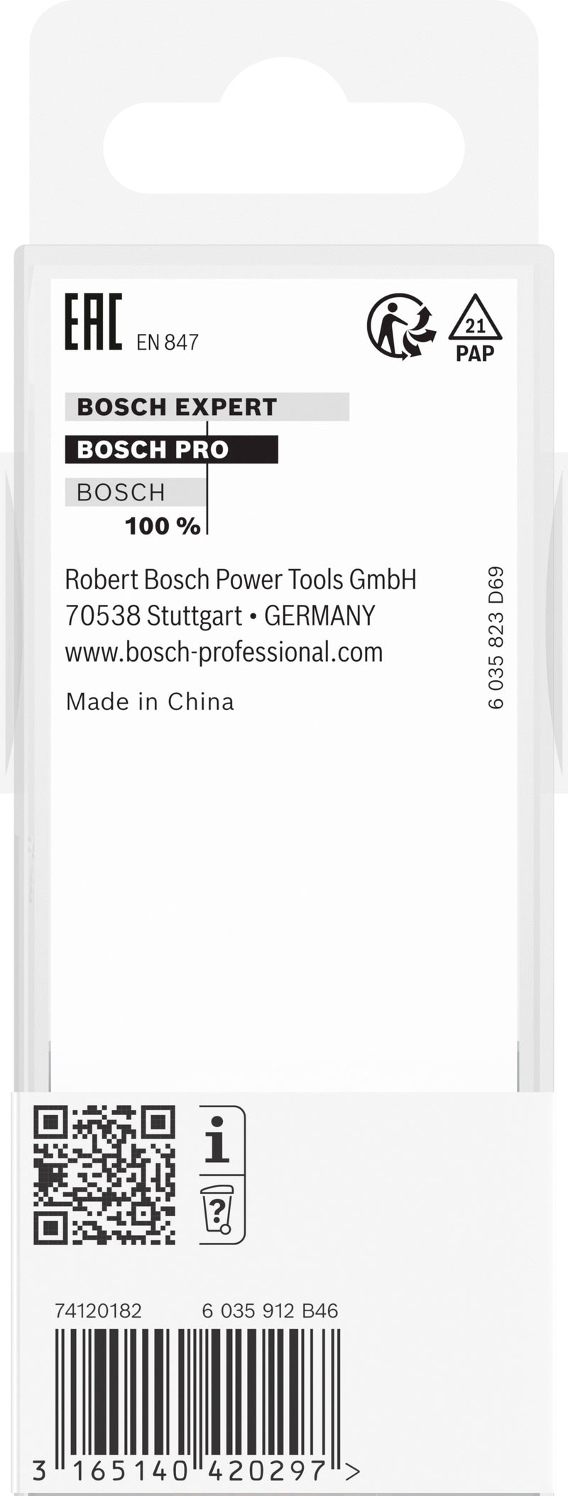 Fresa direita Bosch para fresa PRO, duas ranhuras, Ø 16 x L 40, haste de 12 mm