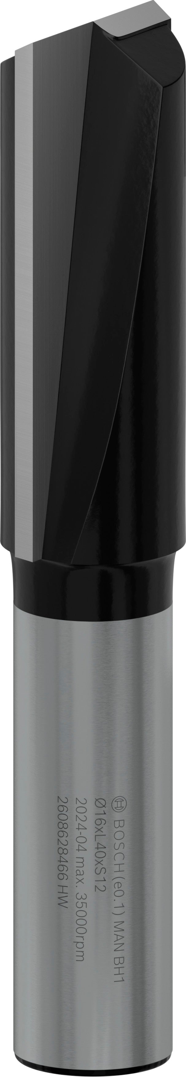 Fresa direita Bosch para fresa PRO, duas ranhuras, Ø 16 x L 40, haste de 12 mm