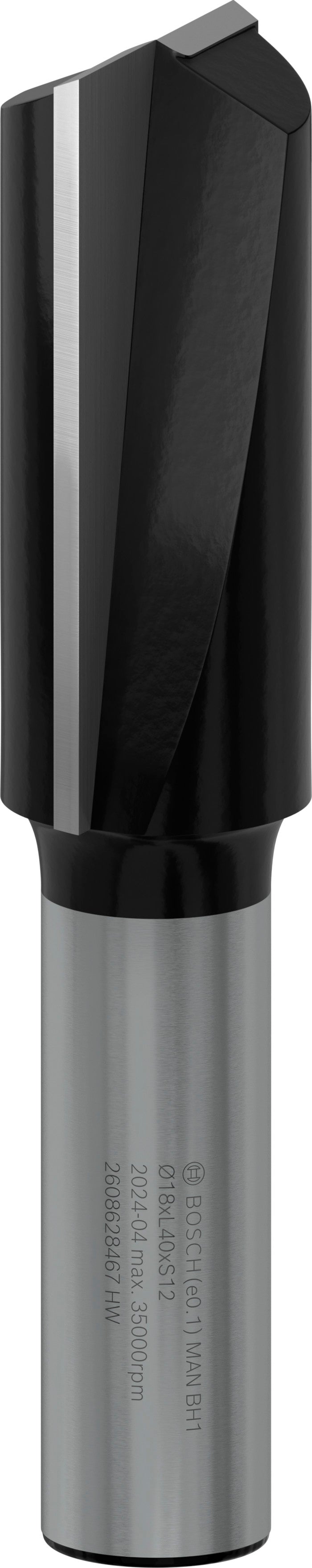 Fresa direita Bosch para fresa PRO, duas ranhuras, Ø 18 x L 40, haste de 12 mm