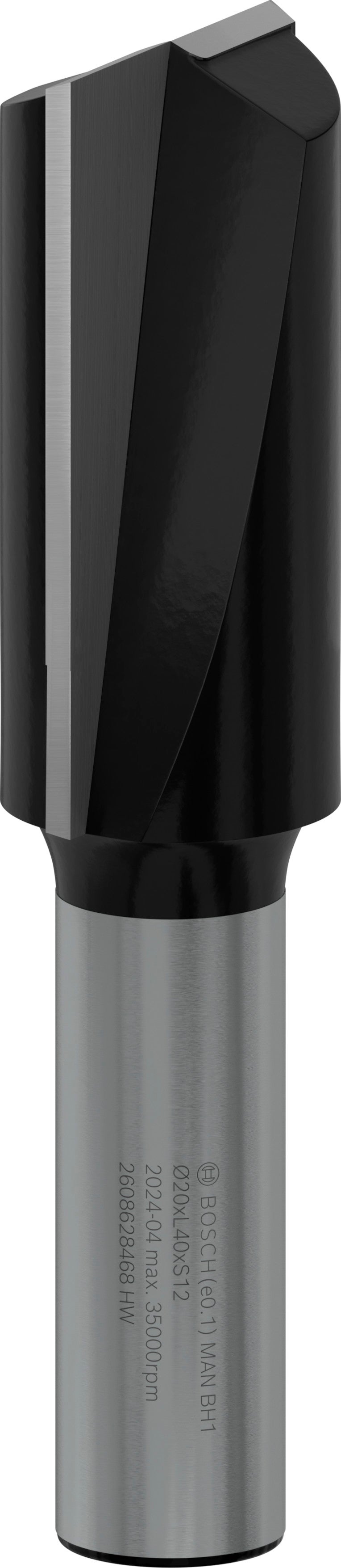 Fresa direita Bosch para fresa PRO, duas ranhuras, Ø 20 x L 40, haste de 12 mm