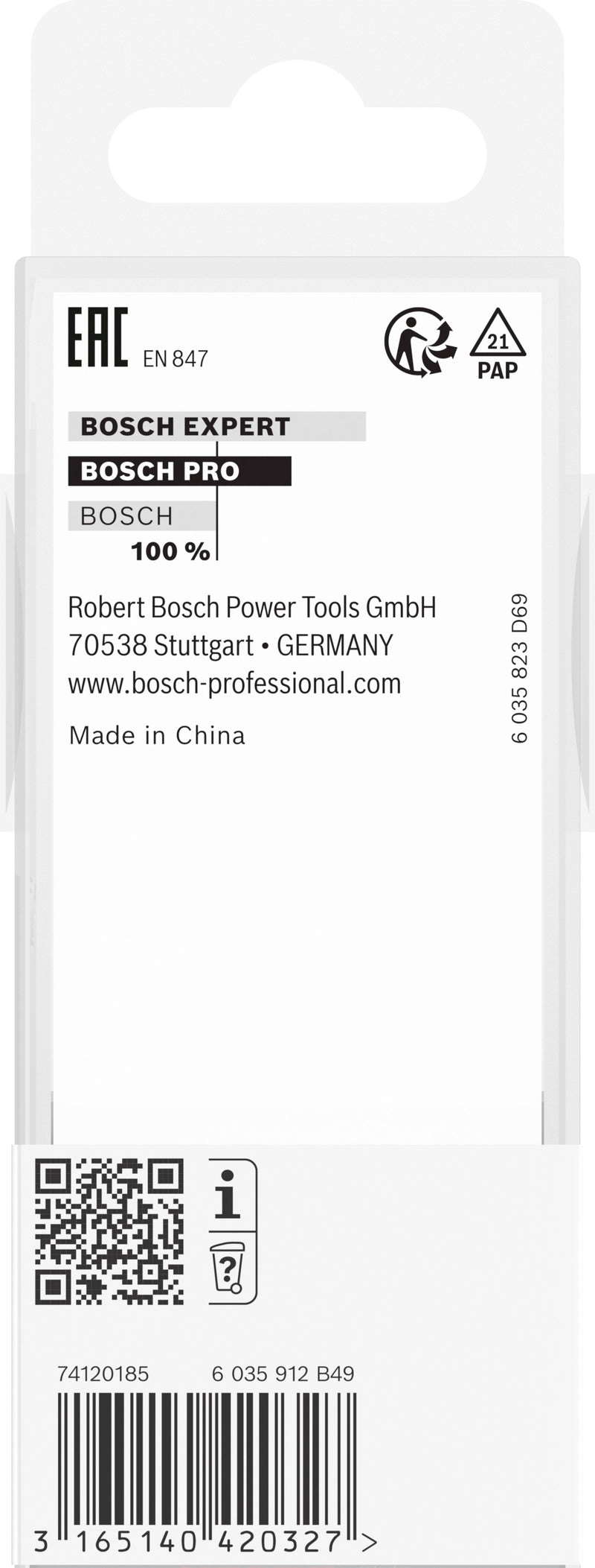 Fresa direita Bosch para fresa PRO, duas ranhuras, Ø 25 x L 40, haste de 12 mm