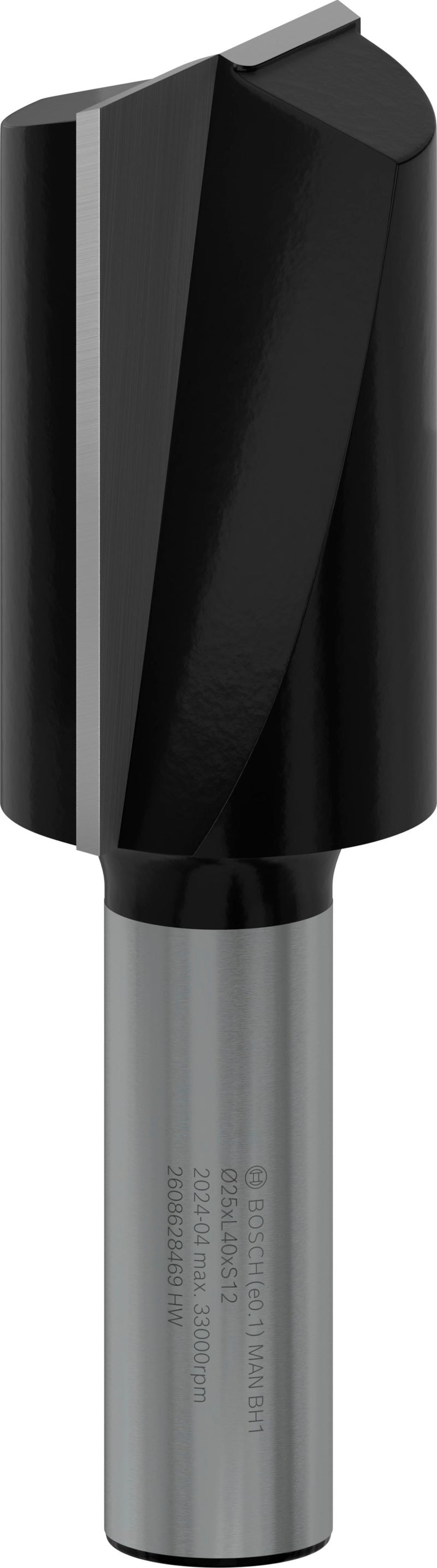 Fresa direita Bosch para fresa PRO, duas ranhuras, Ø 25 x L 40, haste de 12 mm