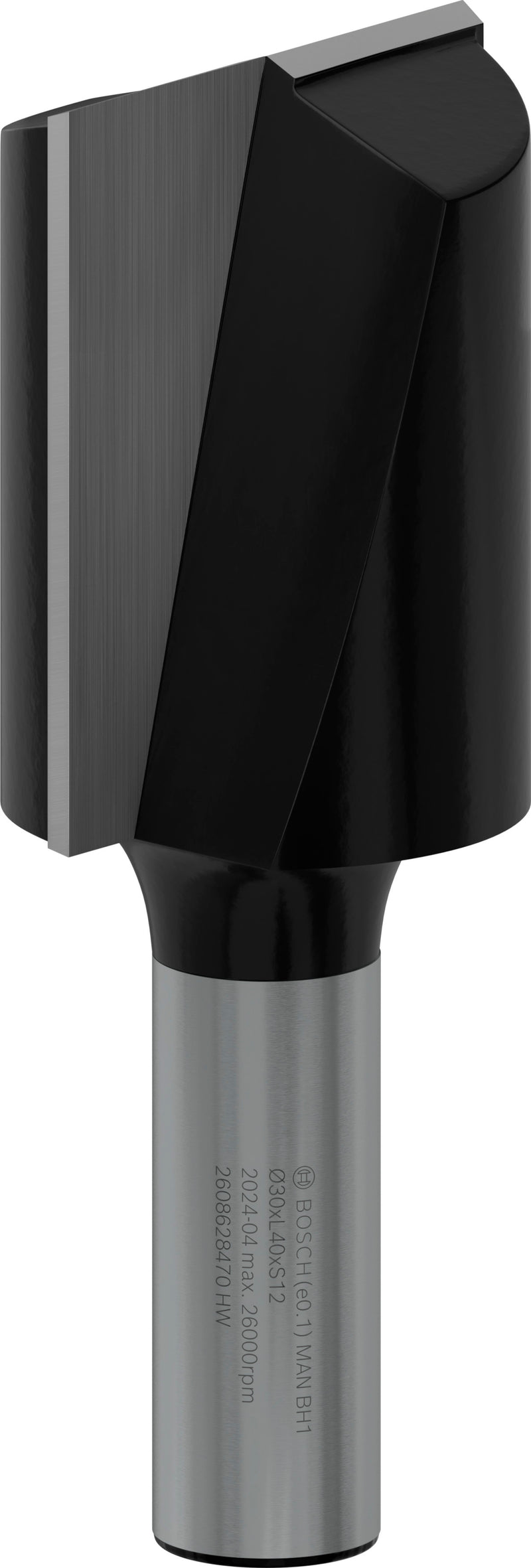 Fresa direita Bosch para fresa PRO, duas ranhuras, Ø 30 x L 40, haste de 12 mm