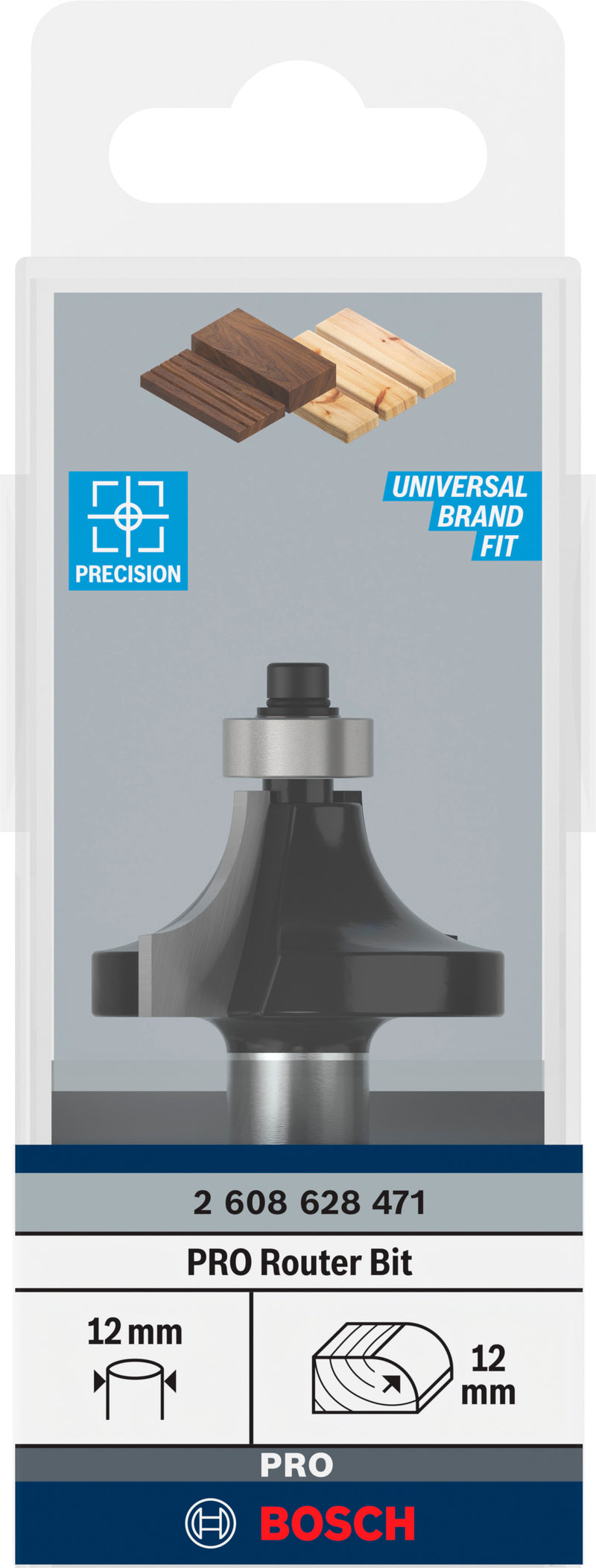 Bosch PRO router rounding cutter, R 12, 12 mm shank