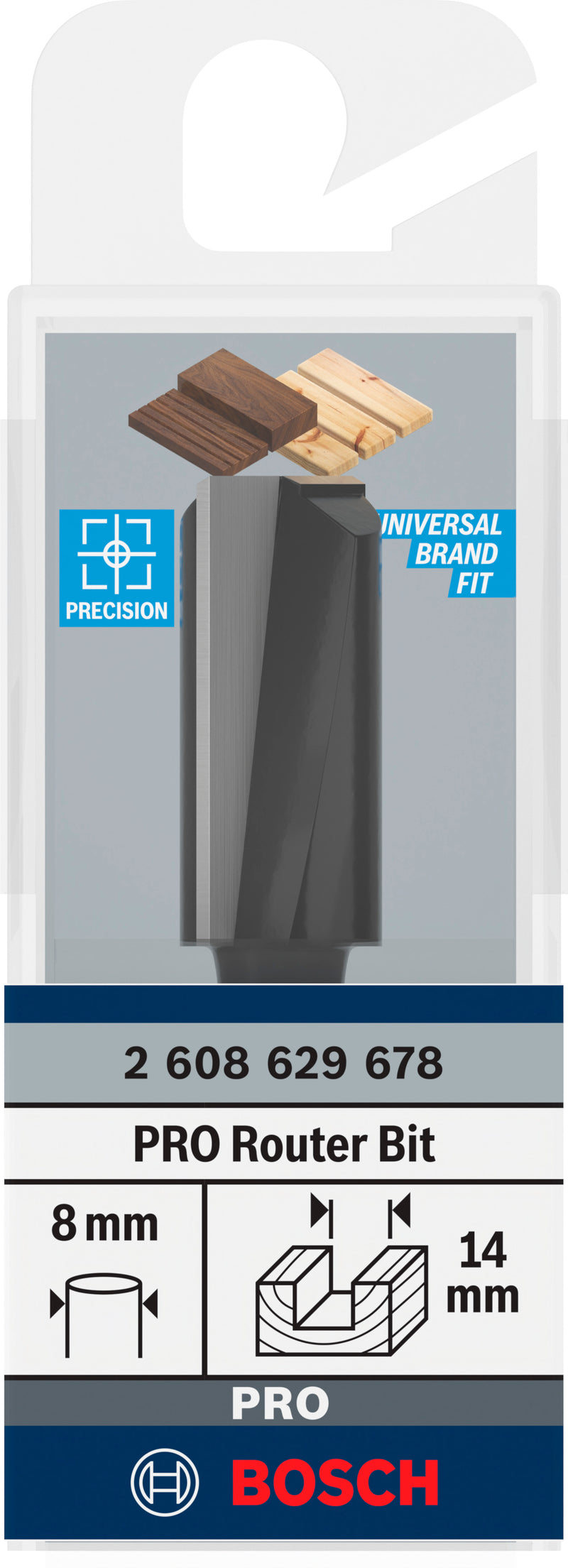 Bosch PRO Router Bit Straight, Two Flutes, Ø14