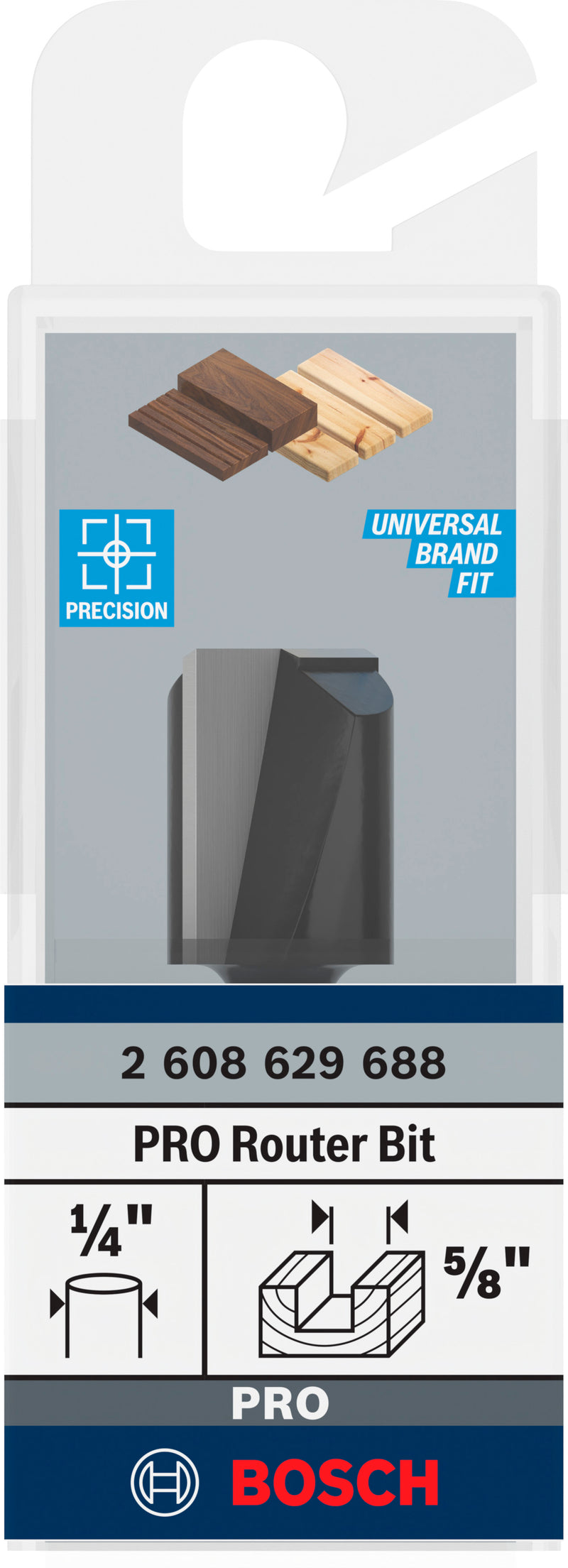 Bosch PRO Router Bit Straight, Two Flutes, Ø5/