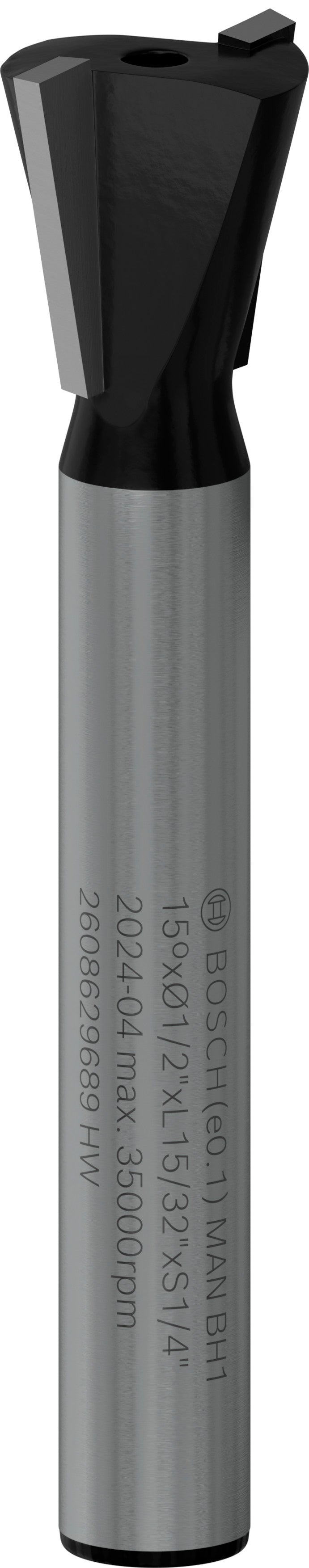 Bosch PRO Router Bit Dovetail, 15°, Shank 1/4'