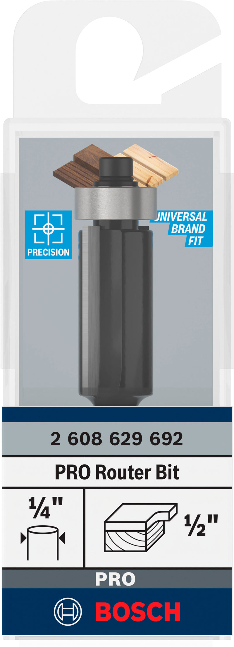 Bosch PRO Router Bit Flush Trim, Ø1/2''xL1'',