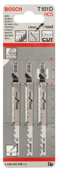 Bosch T 101 D Jigsaw Blade. Clean for Wood