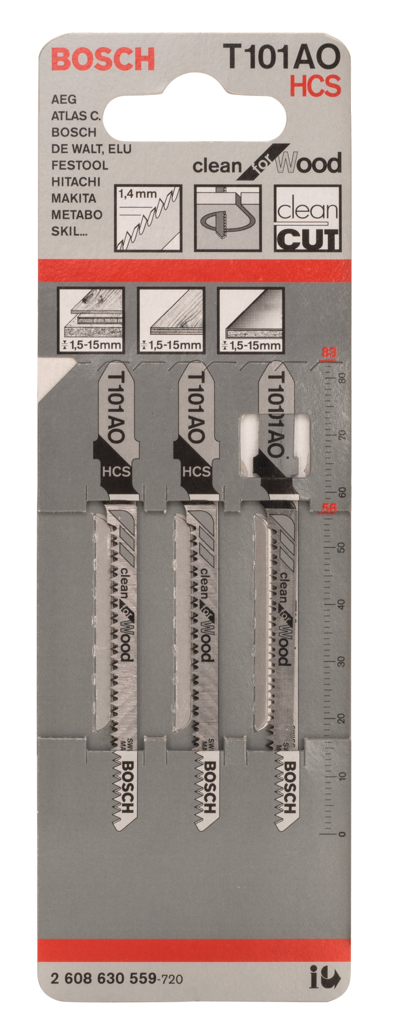 Bosch T101AO HCS Clean for Wood 3Pack