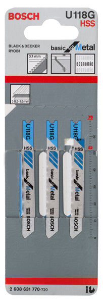 Bosch U118G HSS Basic for Metal 3Pack