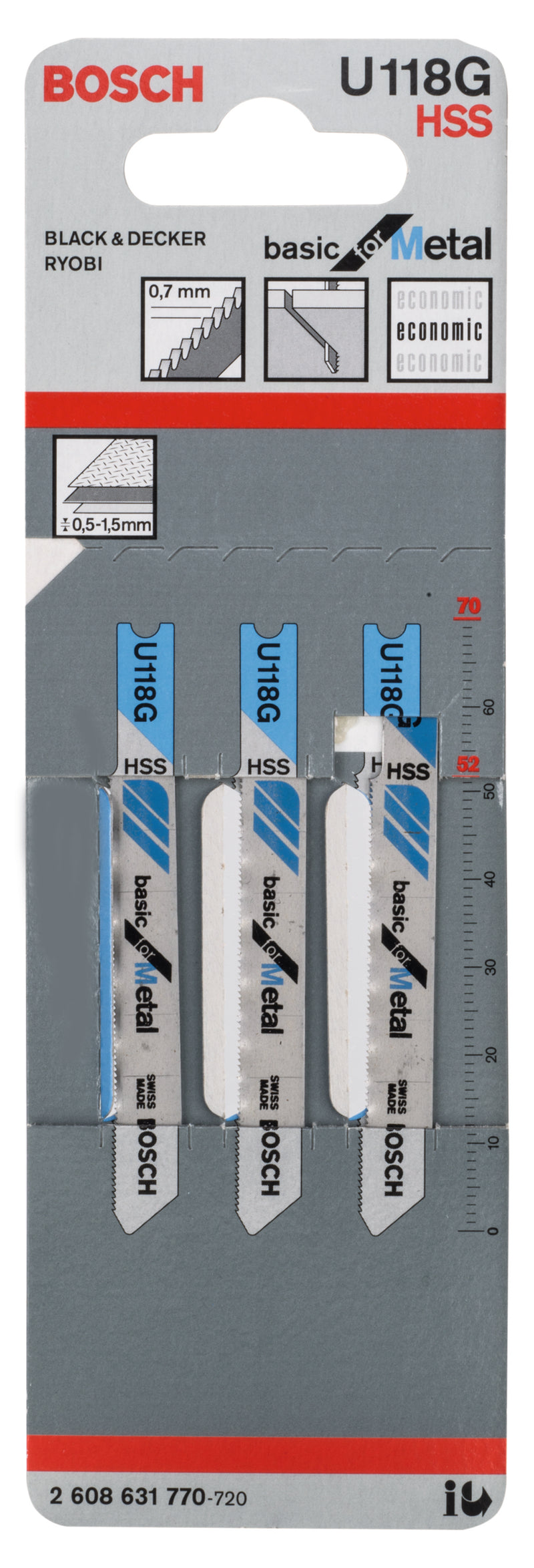 Bosch U118G HSS Basic for Metal 3Pack