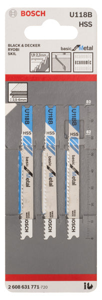 Bosch U118B HSS Basic for Metal 3Pack
