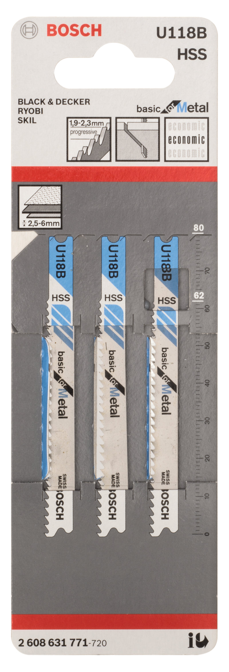 Bosch U118B HSS Basic for Metal 3Pack