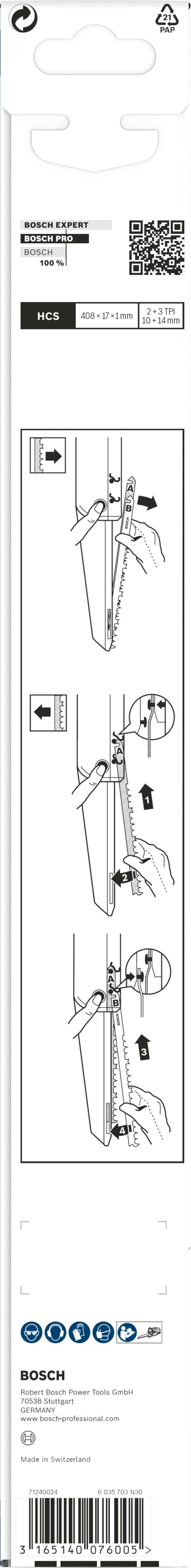 Hoja de sierra Bosch HCS TF350M para madera (paquete de 2)