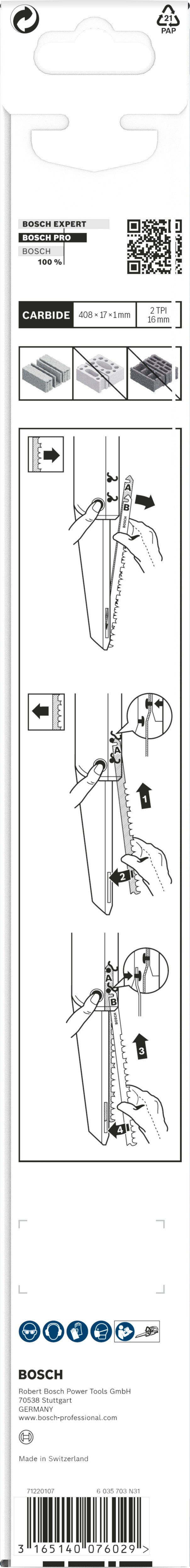 Hoja de sierra de carburo Bosch TF350NHM (paquete de 2)