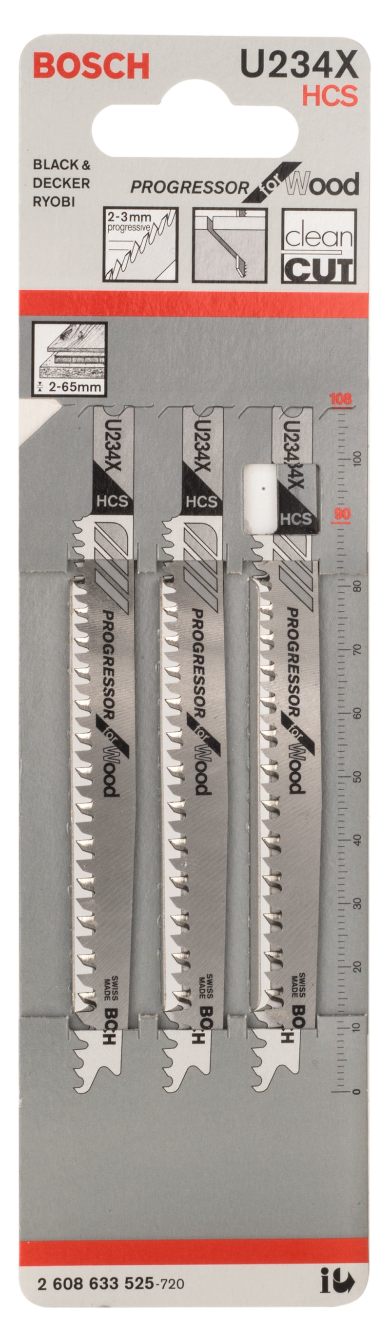 Bosch U234X HCS Progressor for Wood 3Pack