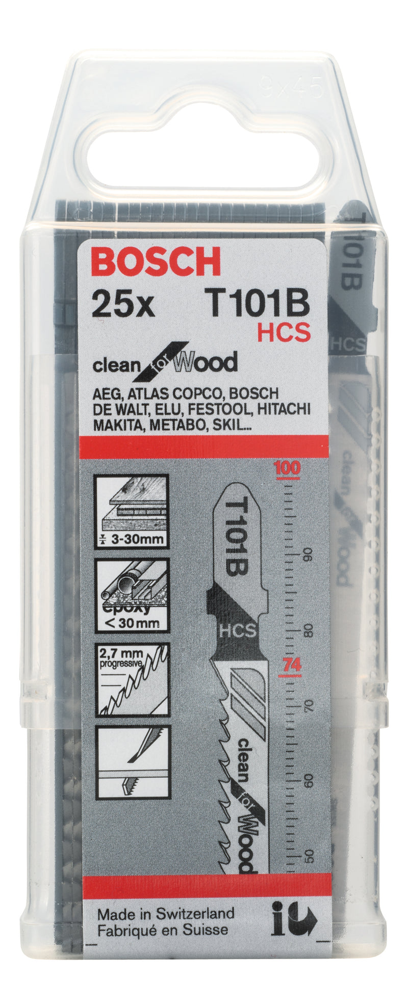 Bosch T101B HCS Clean for Wood 25Pack