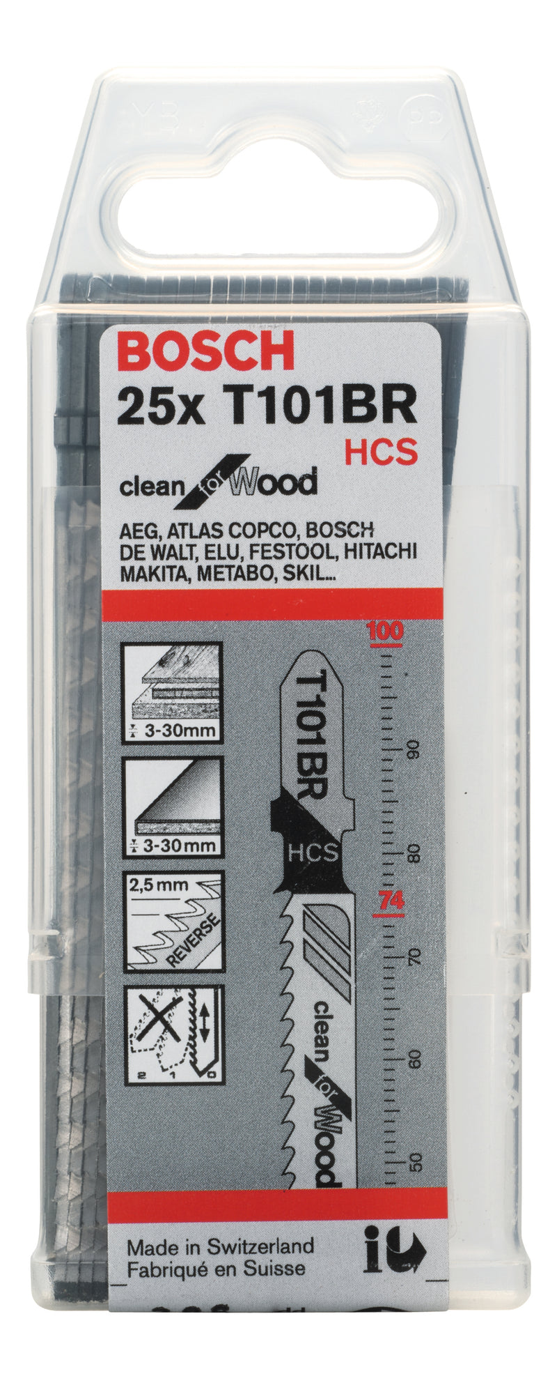 Bosch T101BR HCS Clean for Wood 25Pack
