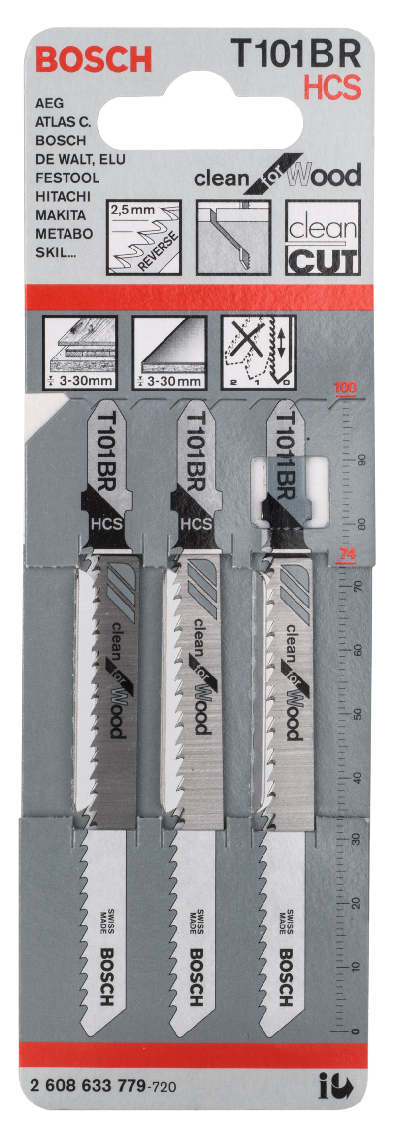 Bosch T101BR HCS Clean for Wood 3Pack