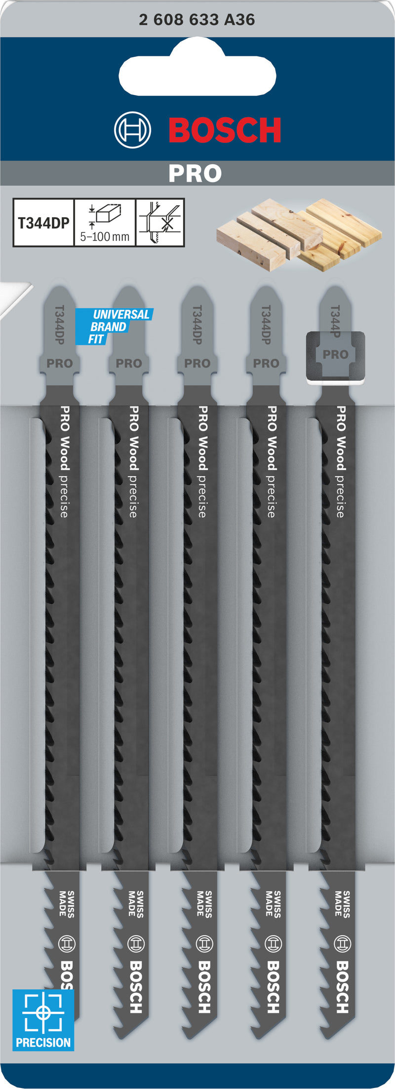 Bosch T344DP HCS Precision for Wood 5Pack