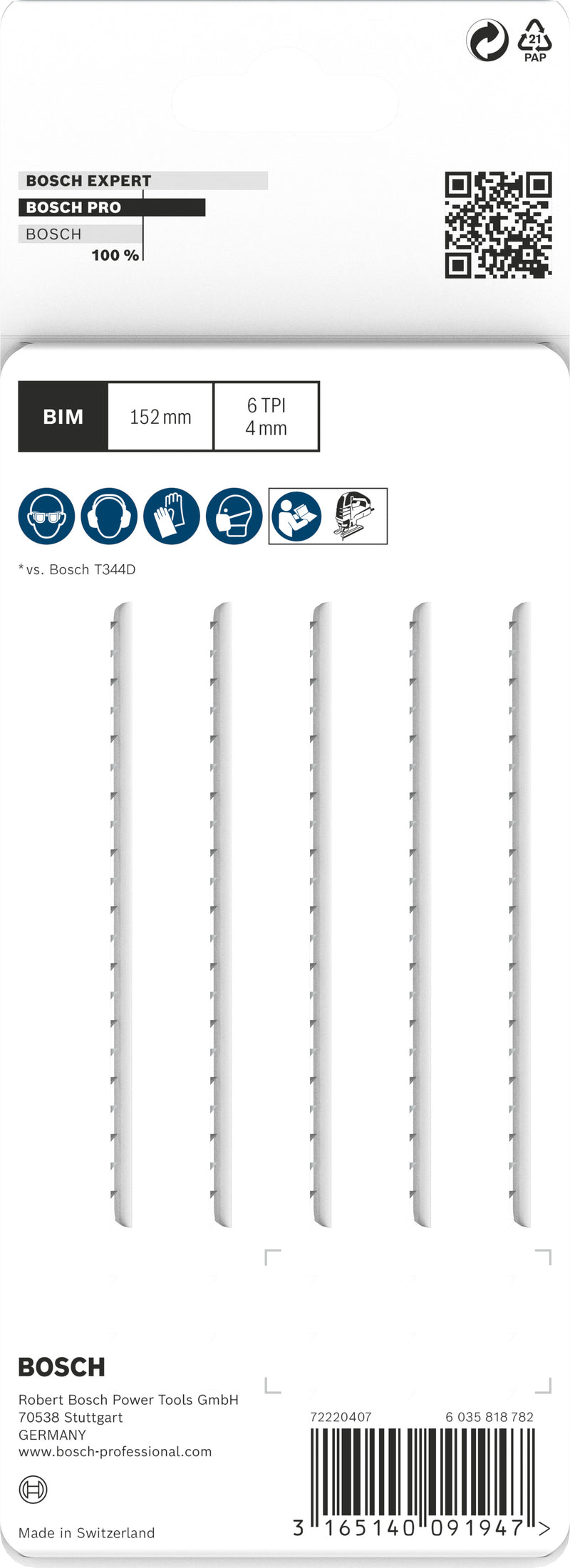 Bosch T344DF BIM Speed for Hard Wood 5Pack