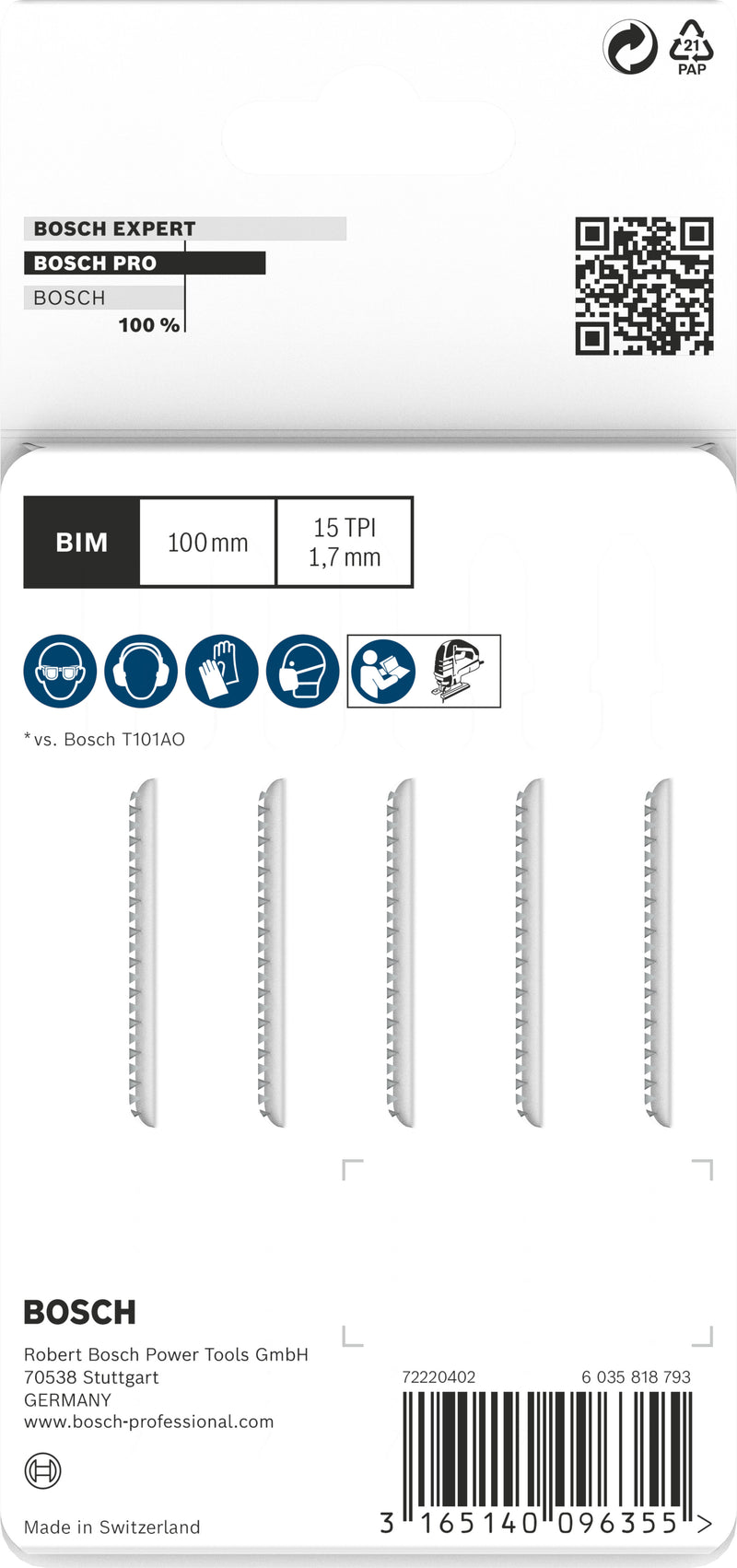 Bosch T101AIF BIM Clean for Hard Wood 5Pack