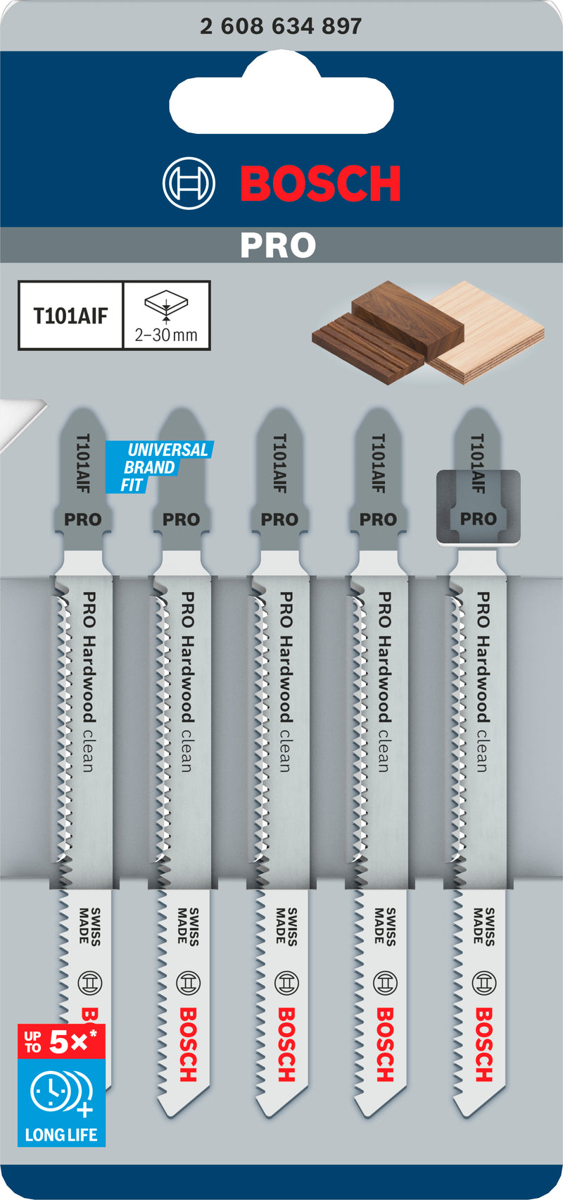 Bosch T101AIF BIM Clean for Hard Wood 5Pack