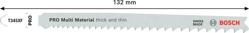 Lâminas de serra tico-tico Bosch T345XF - 132 mm PRO Multi Material (x3)
