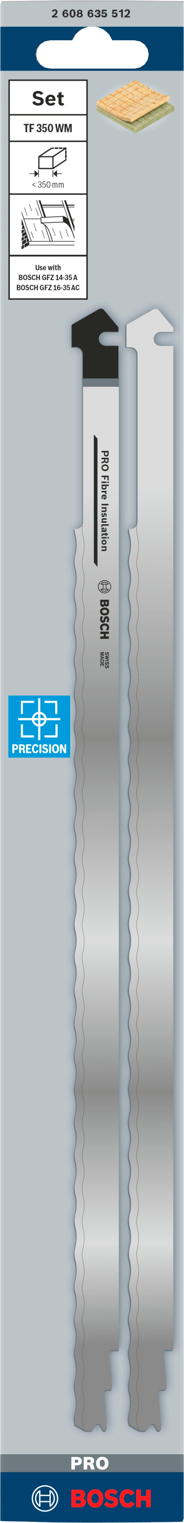 Hoja de sierra tándem con aislamiento de fibra Bosch PRO, 408 mm, 2 uds.