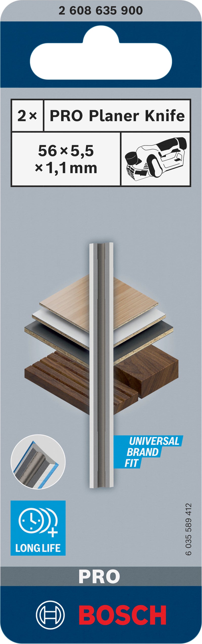 Bosch PRO Planer Knife, 1.1x5.5x56 mm (2pcs)