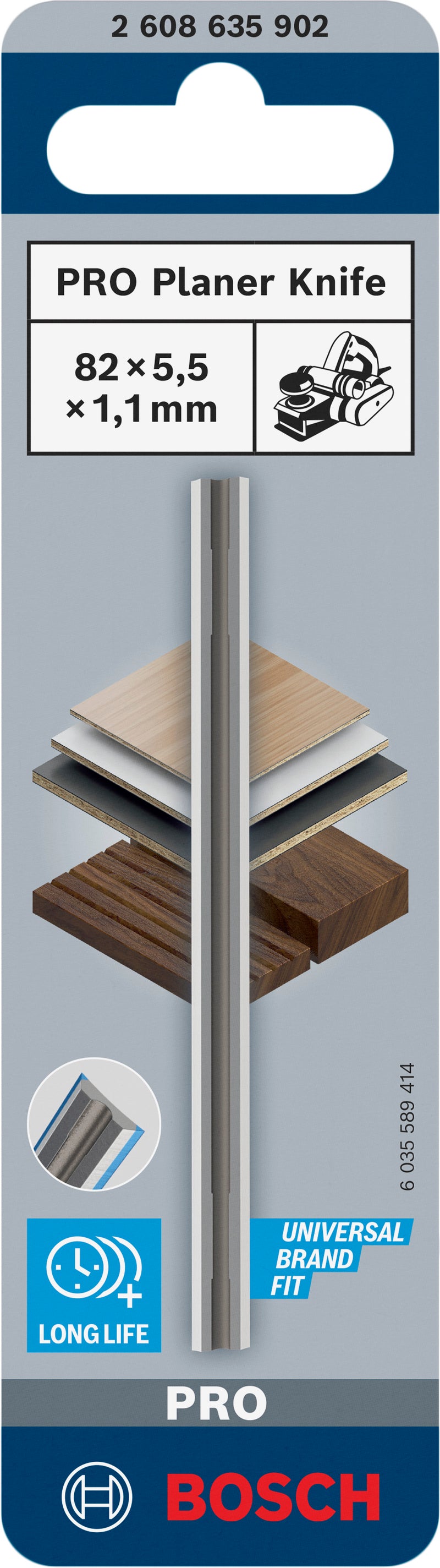 Bosch PRO Planer Knife, 1.1x5.5x82 mm (1 pcs)