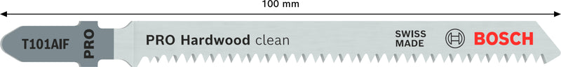 Bosch PRO Hardwood clean jigsaw blade T101AIF, 100 mm, 3 pcs.