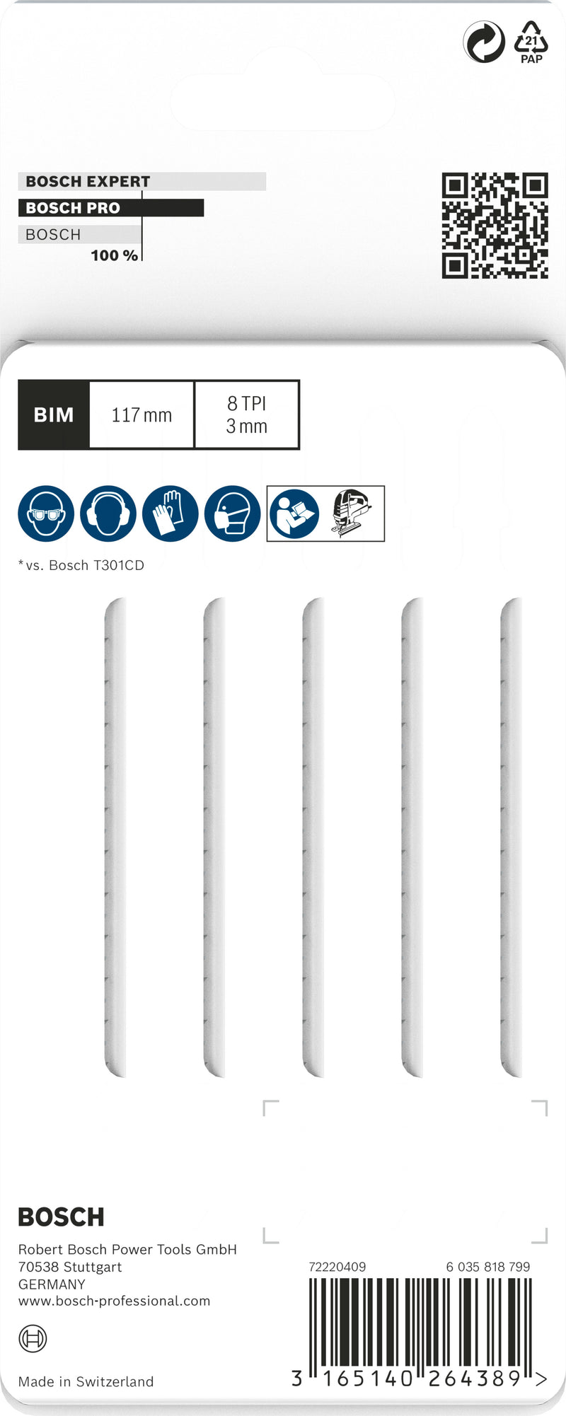 Bosch T301CDF BIM Clean for Hard Wood 5Pack