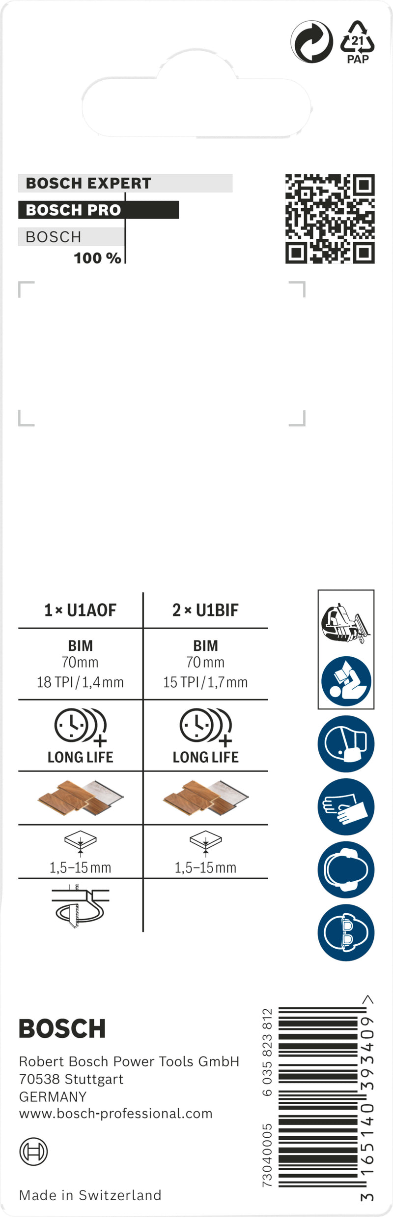 Bosch JSB 3pc set for Laminate (U-shank)