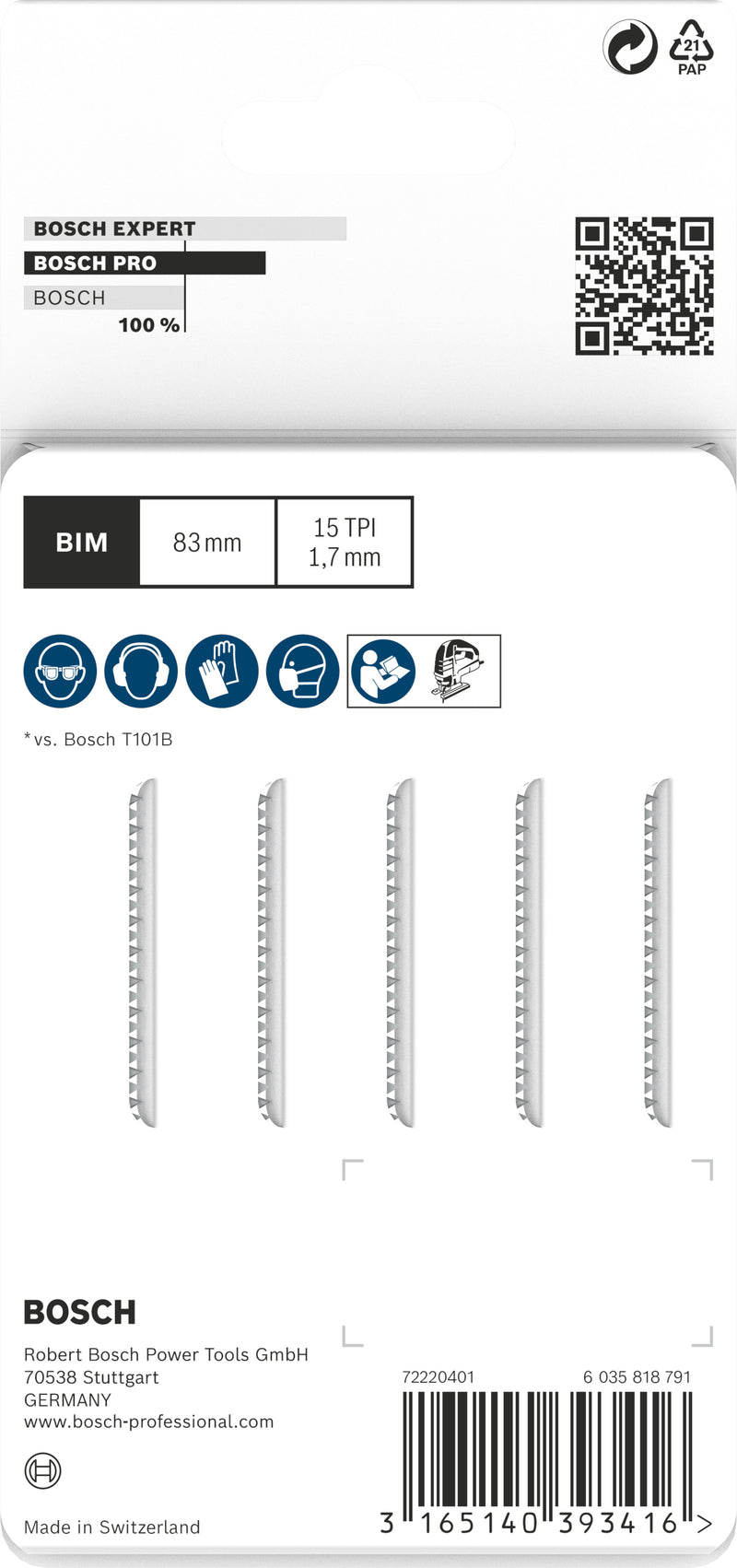 Bosch T101BIF BIM Special for Laminate 5Pack