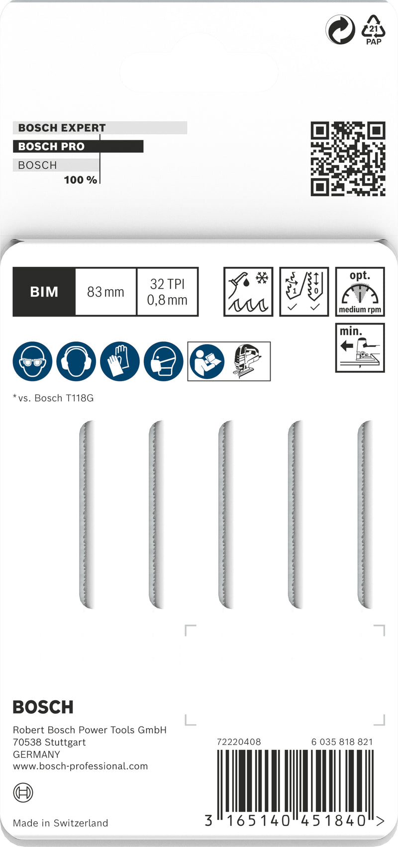 Bosch T118GFS BIM Special f. Stainl. Steel 5Pk
