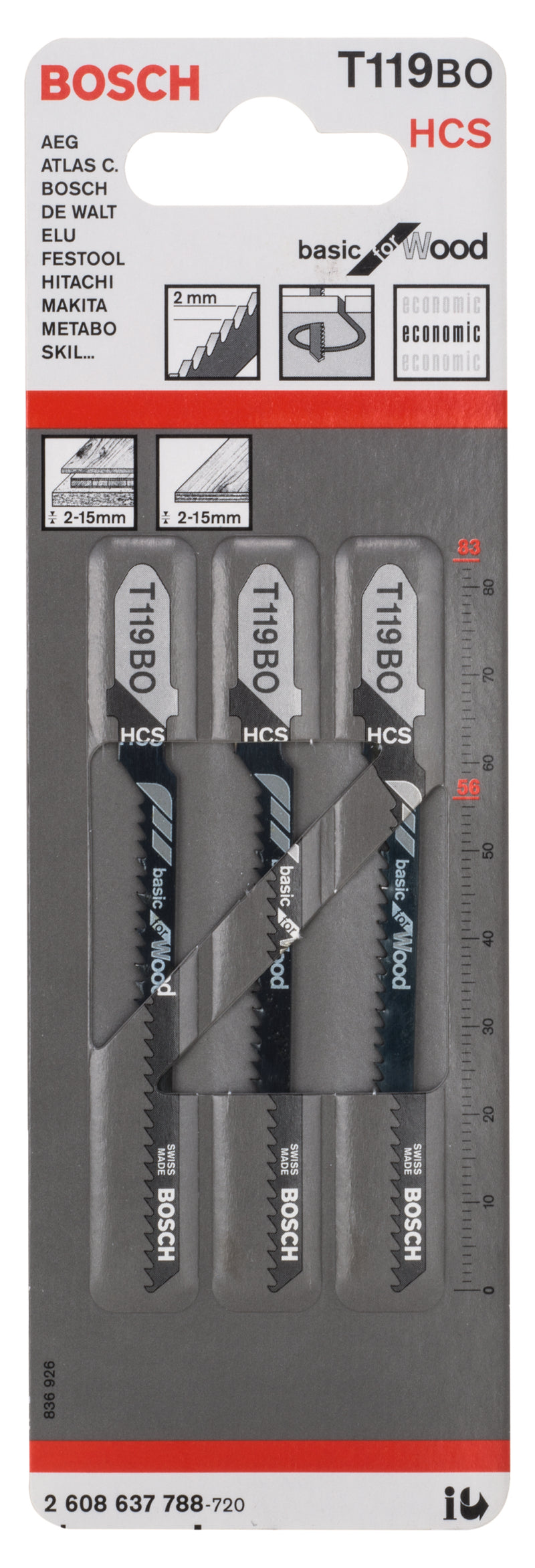 Bosch T119BO HCS Basic for Wood 3Pack