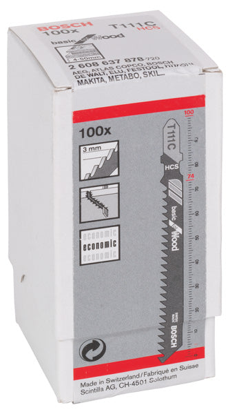 Bosch T11C HCS Basic for Wood 100Pack