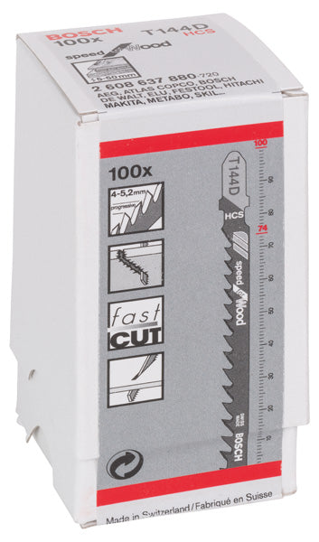 Bosch T144D HCS Speed for Wood 100Pack