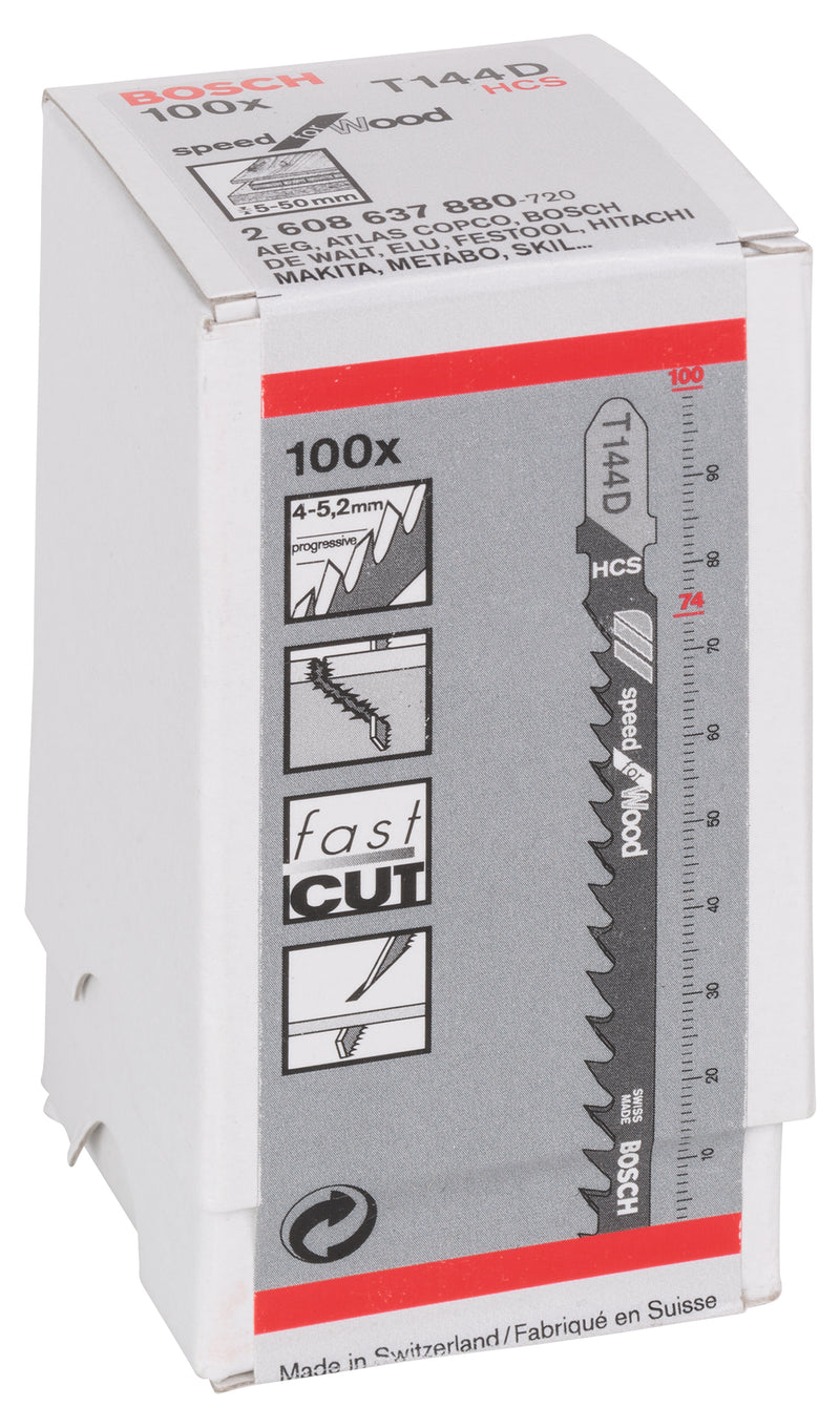 Bosch T144D HCS Speed for Wood 100Pack