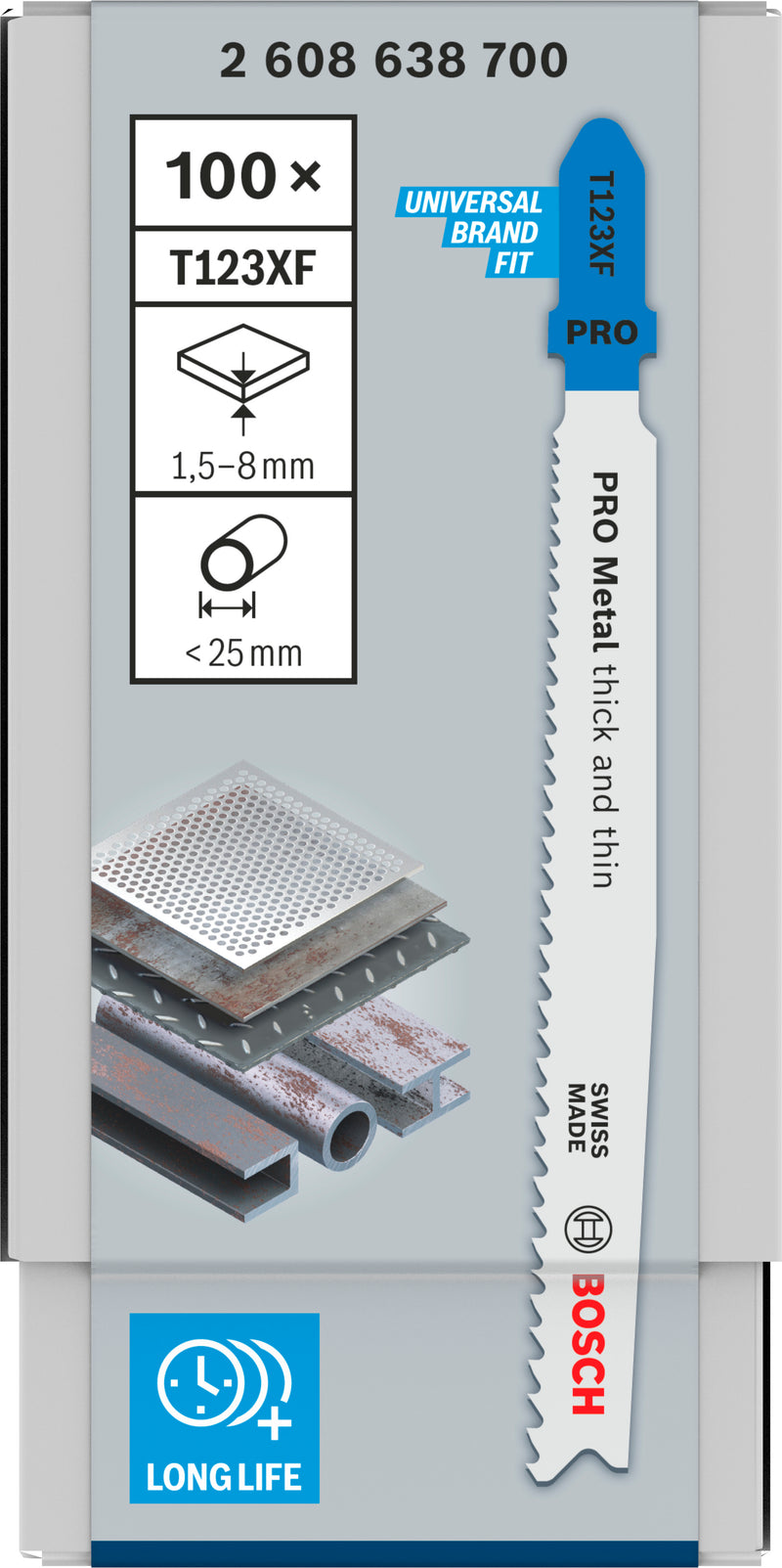 Bosch T123X HCS Progressor for Metal 100Pack