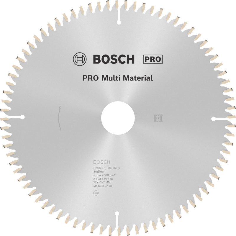 Bosch Circular Saw Blade MM MU B 210x30-80