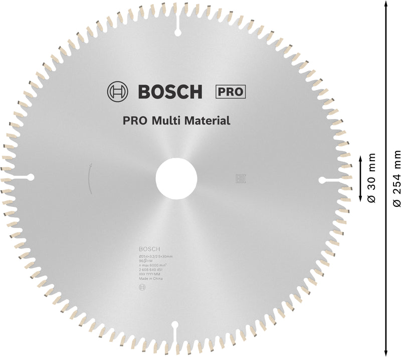 Lâmina de serra circular Bosch MM MU B 254x30-96