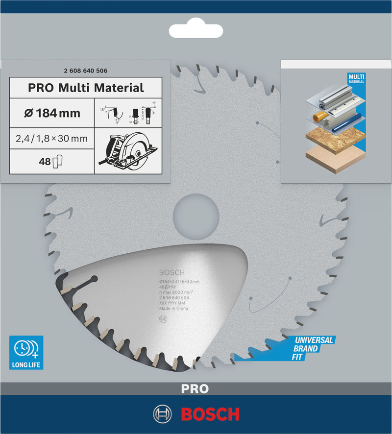 Bosch Circular Saw Blade MM MU H 184x30-48
