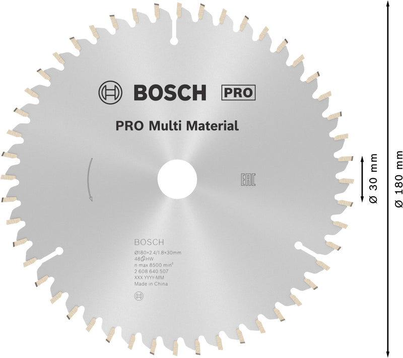 Bosch Circular Saw Blade MM MU H 180x30-48