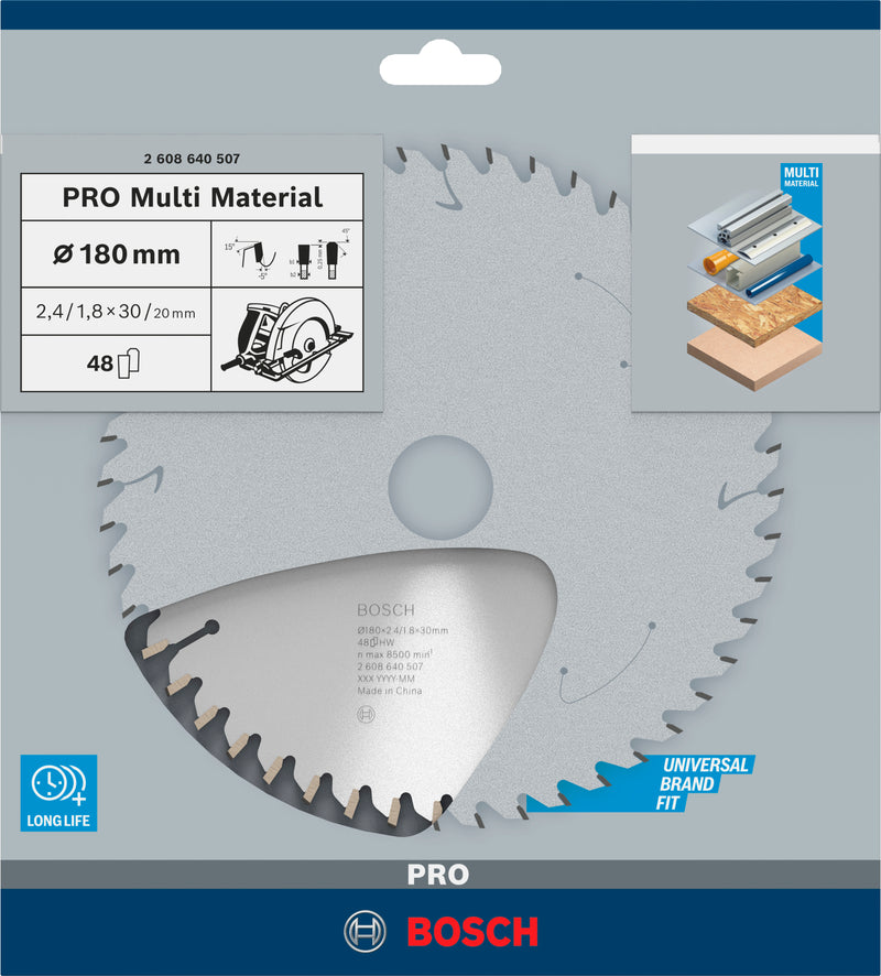Bosch Circular Saw Blade MM MU H 180x30-48