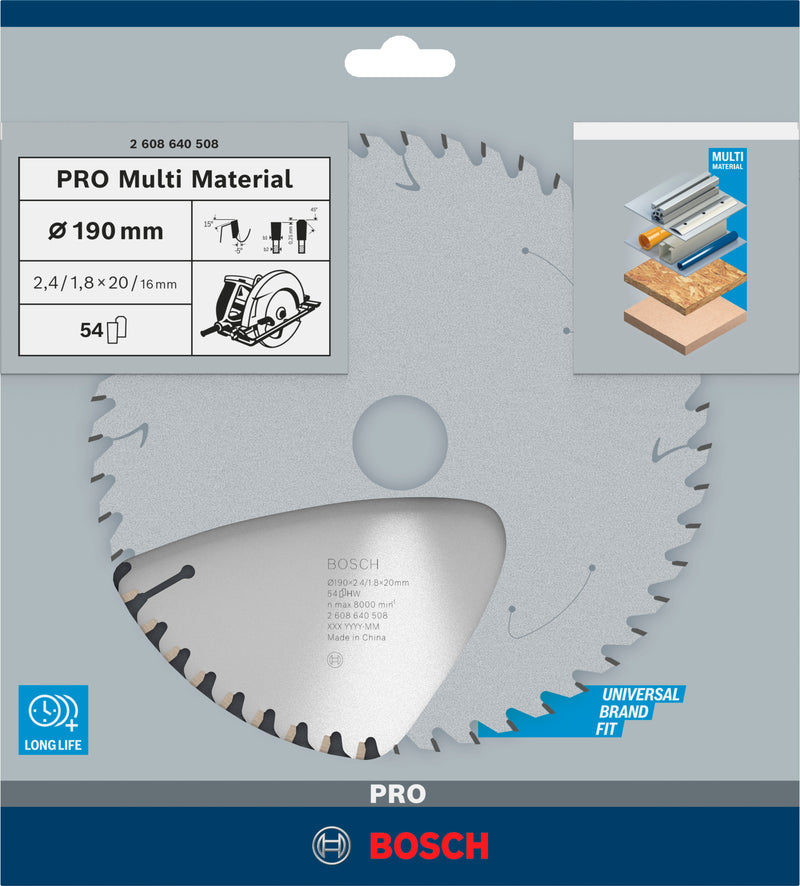 Lâmina de serra circular Bosch MM MU H 190x20-54