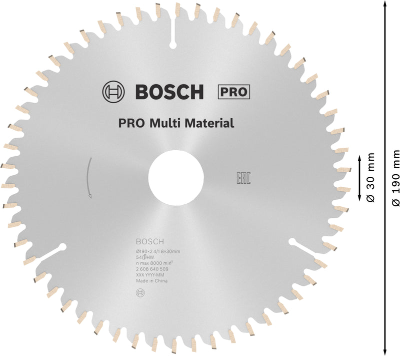 Lâmina de serra circular Bosch MM MU H 190x30-54