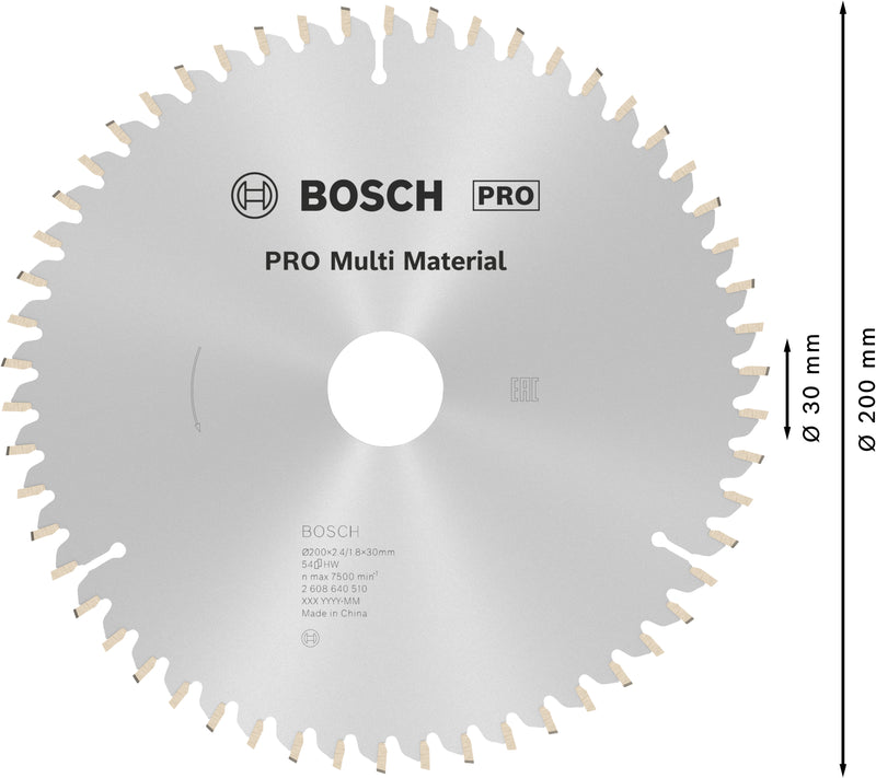Lâmina de serra circular Bosch MM MU H 200x30-54